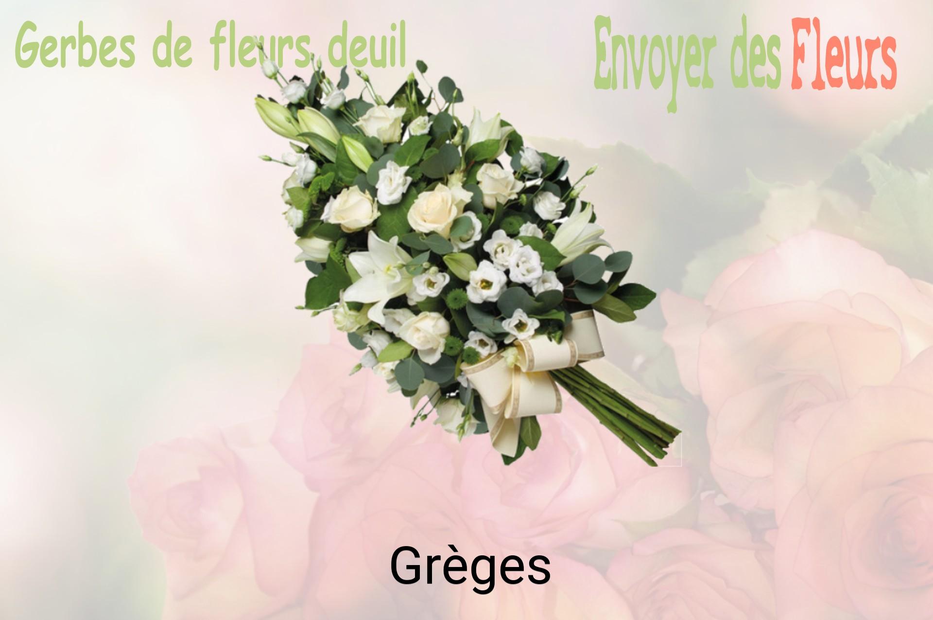 Gerbe de fleurs de deuil livrée à Grèges